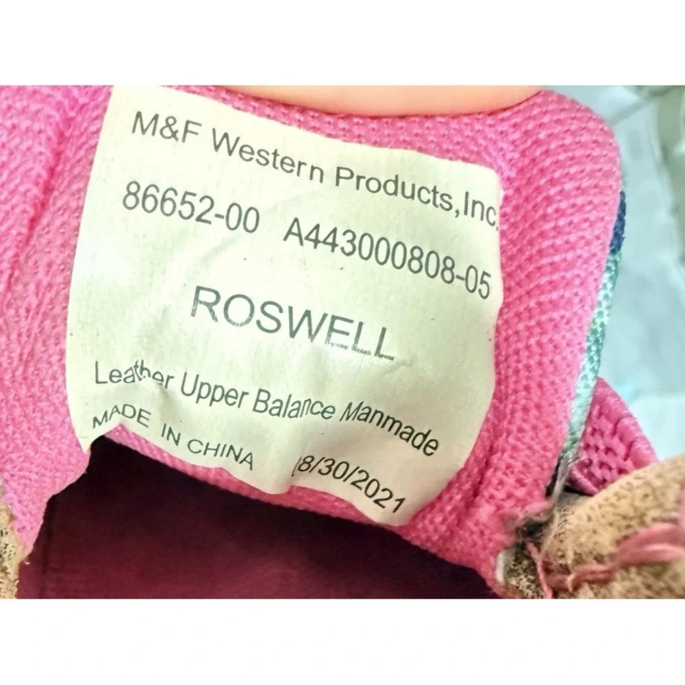 Ariat Toddler Girl's Size 5 Lil Stomper Roswell Cactus Tan & Pink Shoes Boots